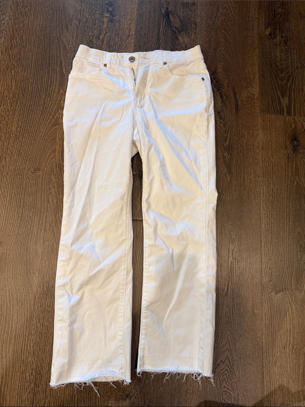 Women’s White Straight-Leg Jeans by Tribal., ankle length